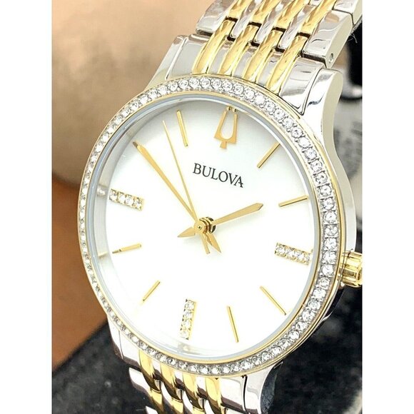 Bulova Women's Watch 98X118 Quartz Mother of Pearl Dial Two Tone Steel 3… - Picture 12 of 13